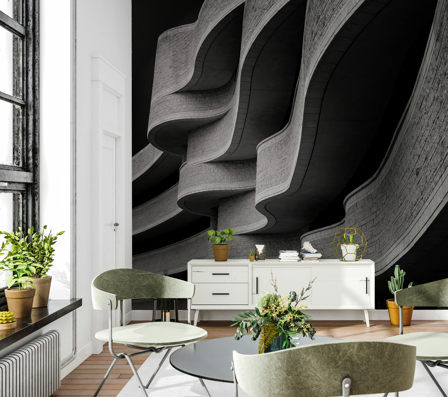 Architectural Curves Wall Mural