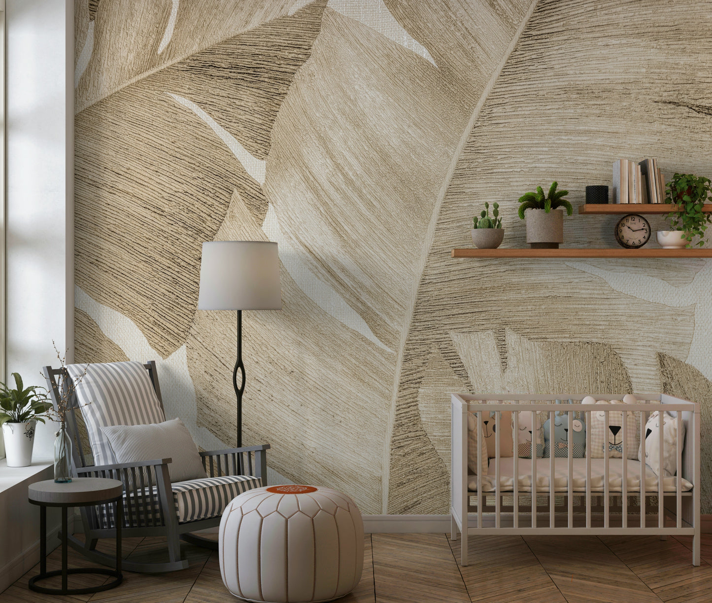 Amber Leaves Wall Mural