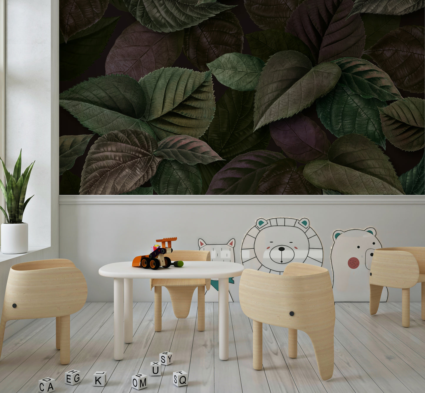 Fine Foliage Green Wall Mural