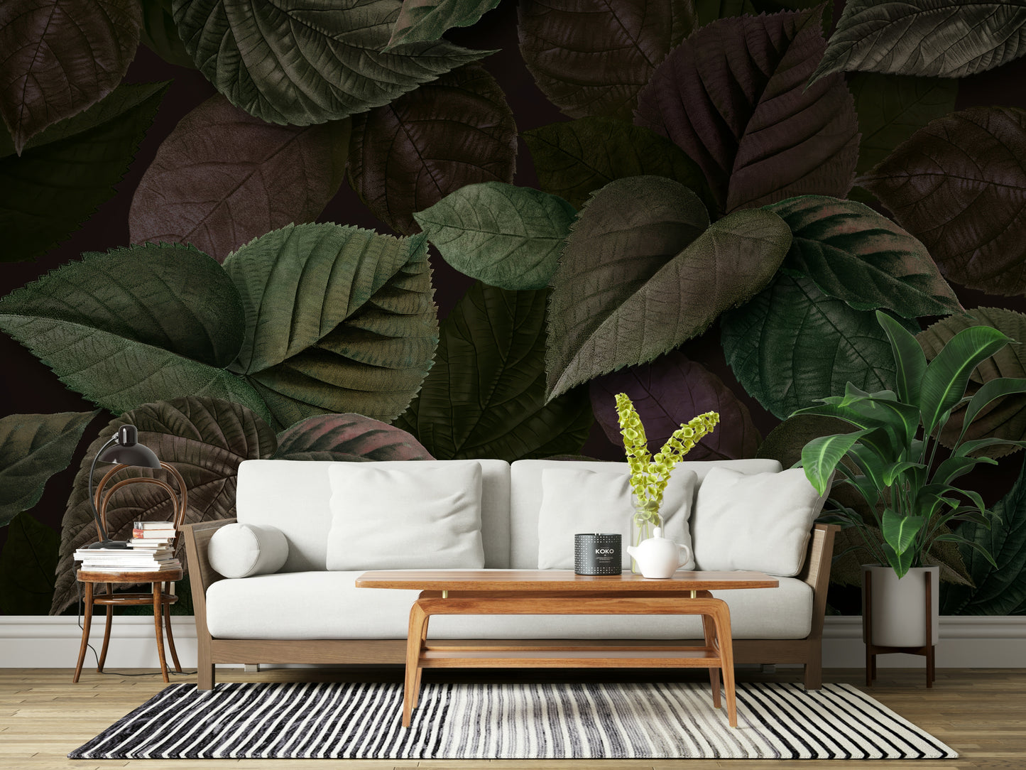 Fine Foliage Green Wall Mural