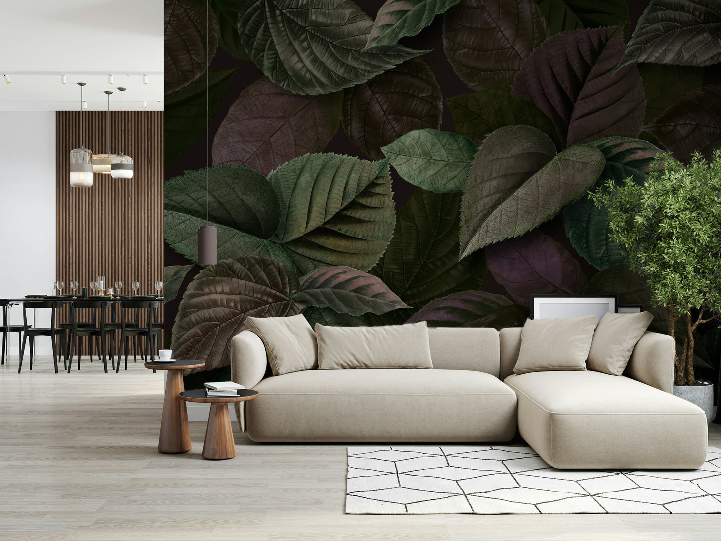 Fine Foliage Green Wall Mural