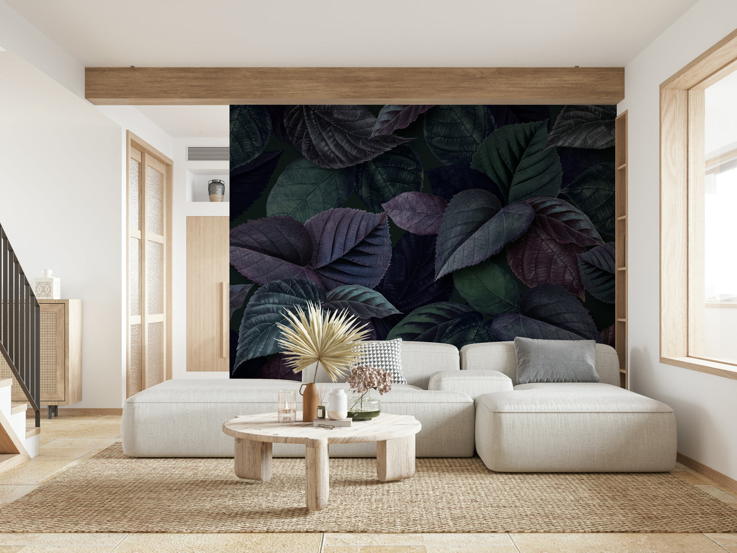 Fine Foliage Purple Wall Mural