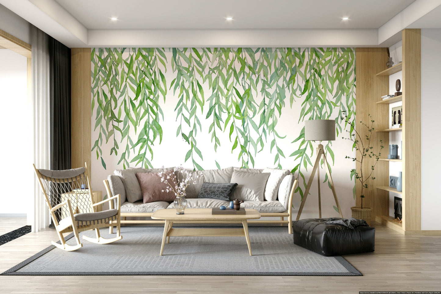 Hanging Leaves Wall Mural