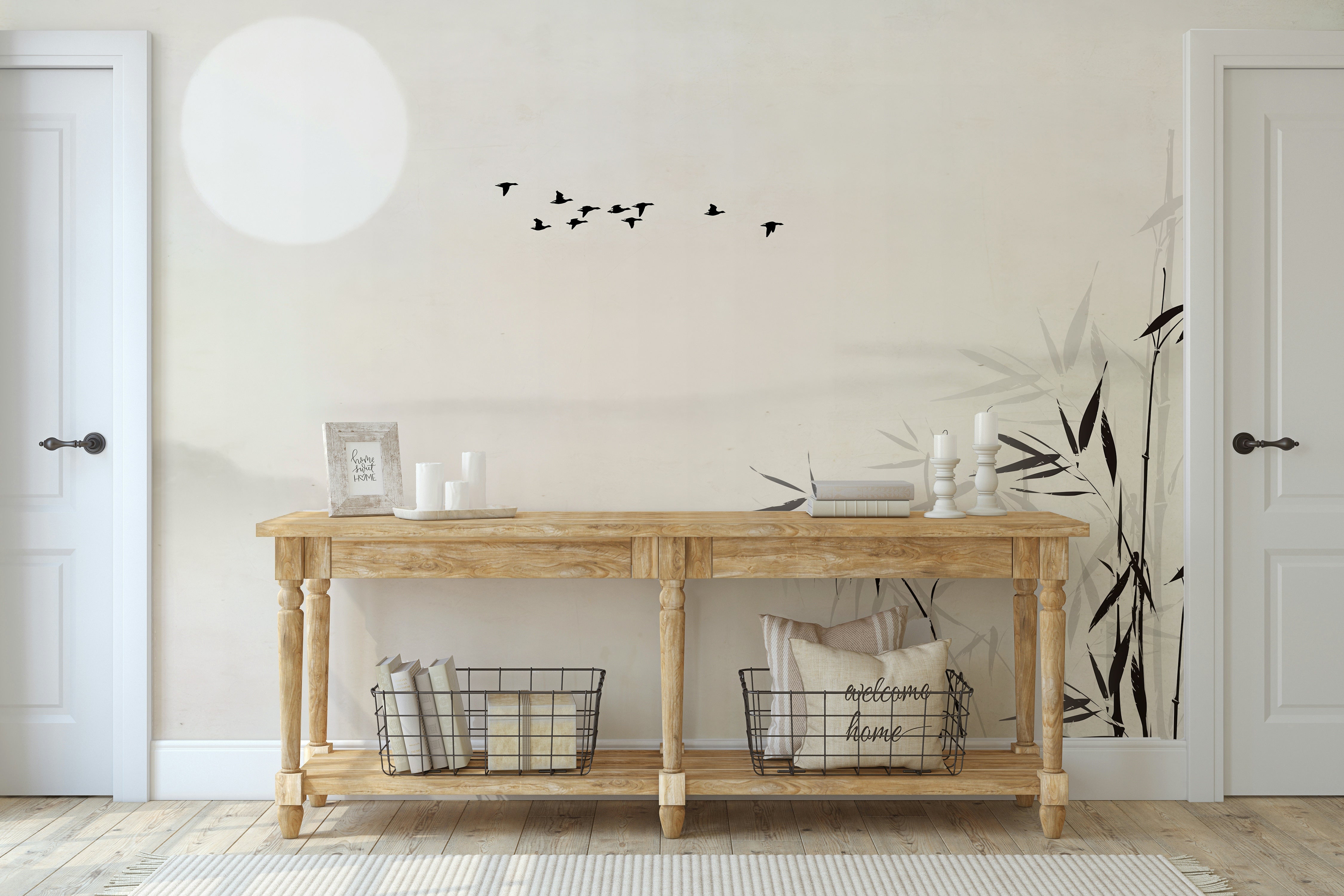 The design has a very calming and serene effect on the space.

