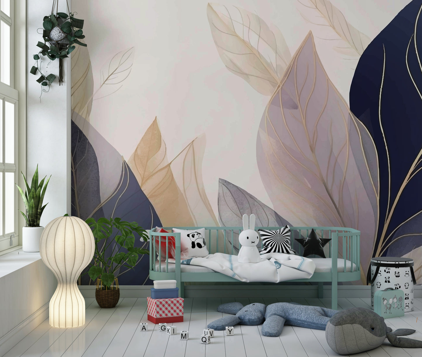The colors are gentle, including light pink, pale blue, and soft green.

