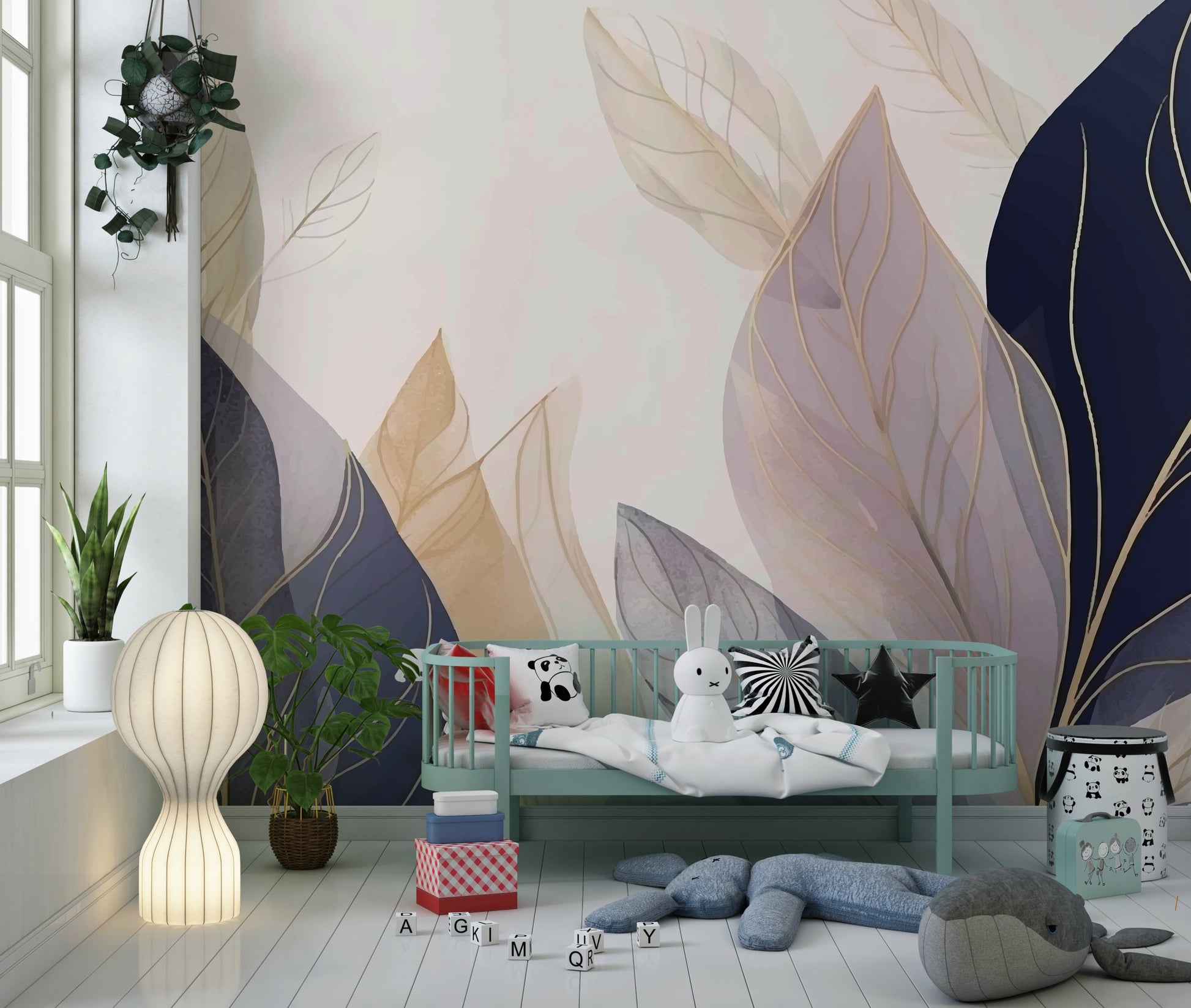 The colors are gentle, including light pink, pale blue, and soft green.

