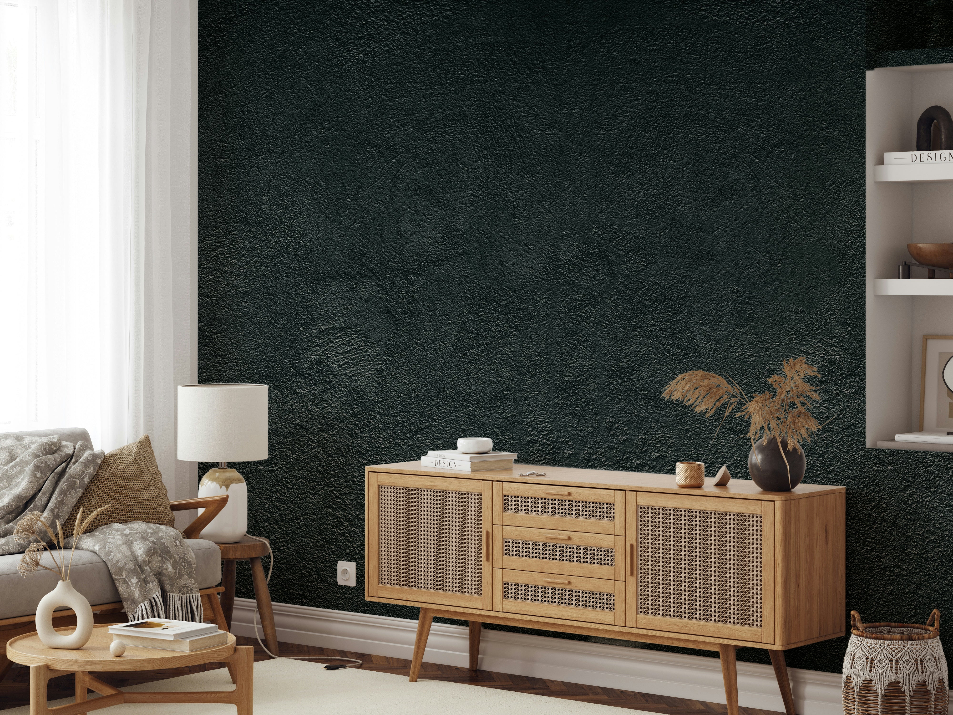A wall mural featuring a deep, textured stucco pattern.


