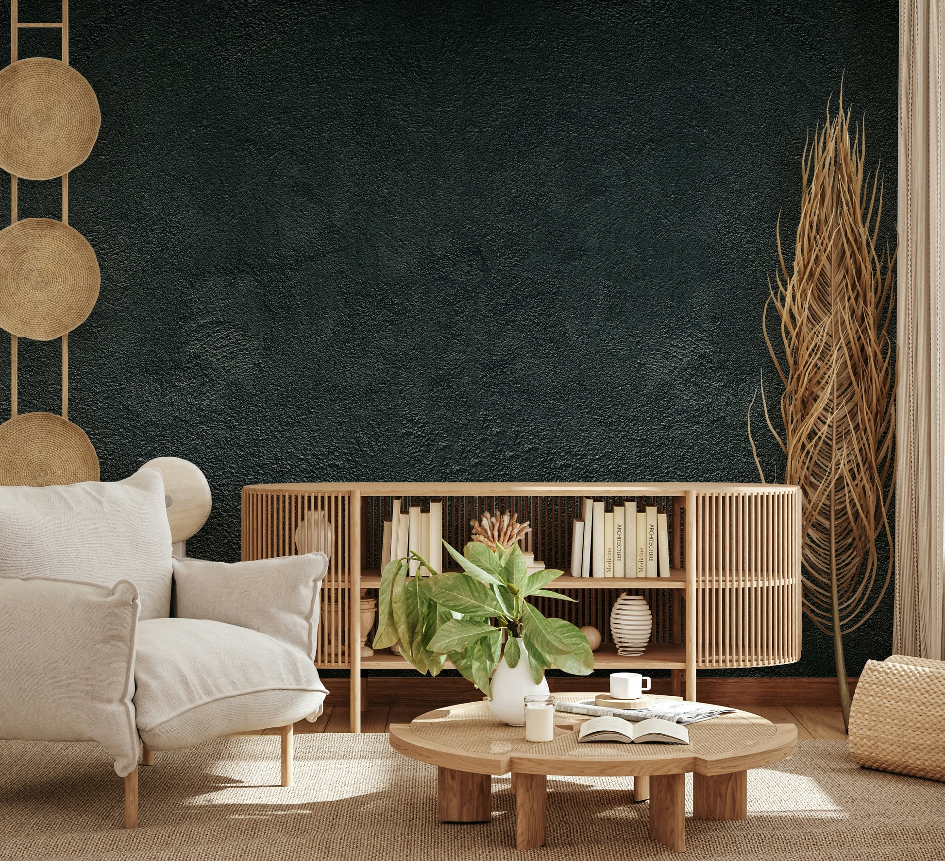 The texture has subtle cracks and variations in tone, like aged stucco.

