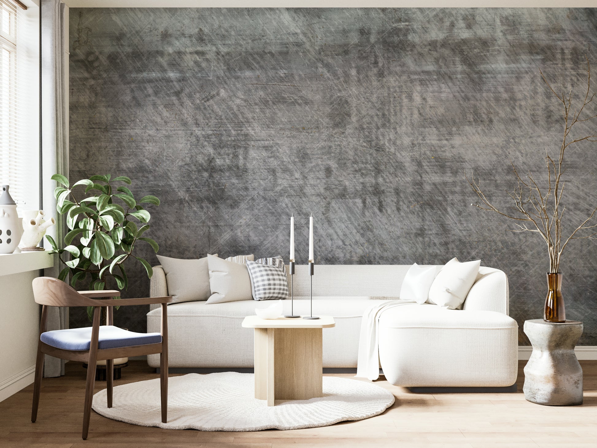 A close-up view shows the fine texture and imperfections in the metal look.

