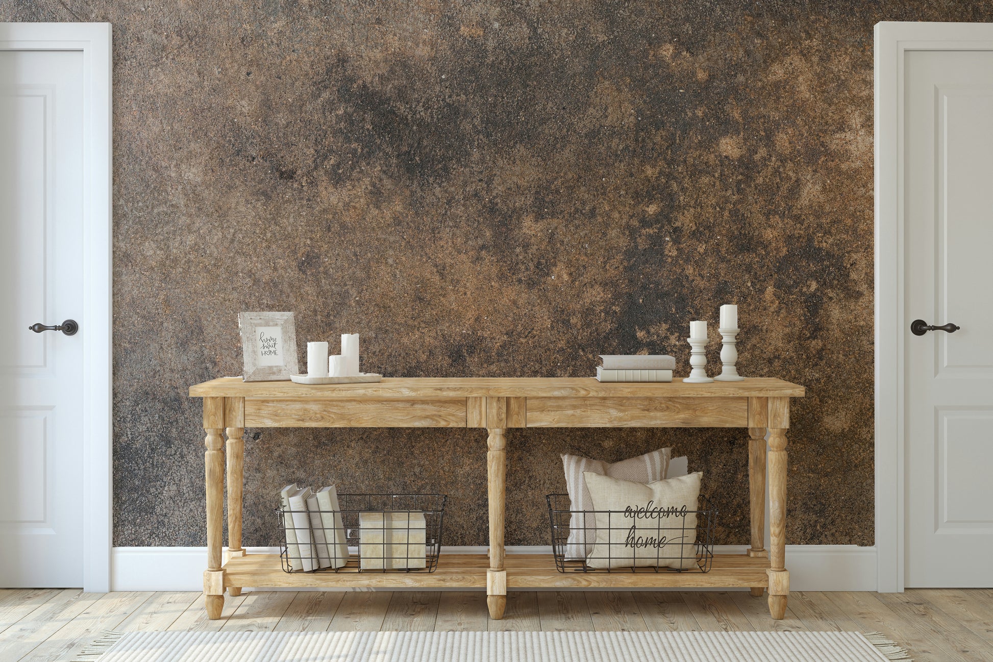 The colors are muted and gentle, including shades of gray, beige, and off-white.


