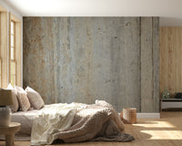 The colors are muted and gray, with hints of underlying off-white and brown.

