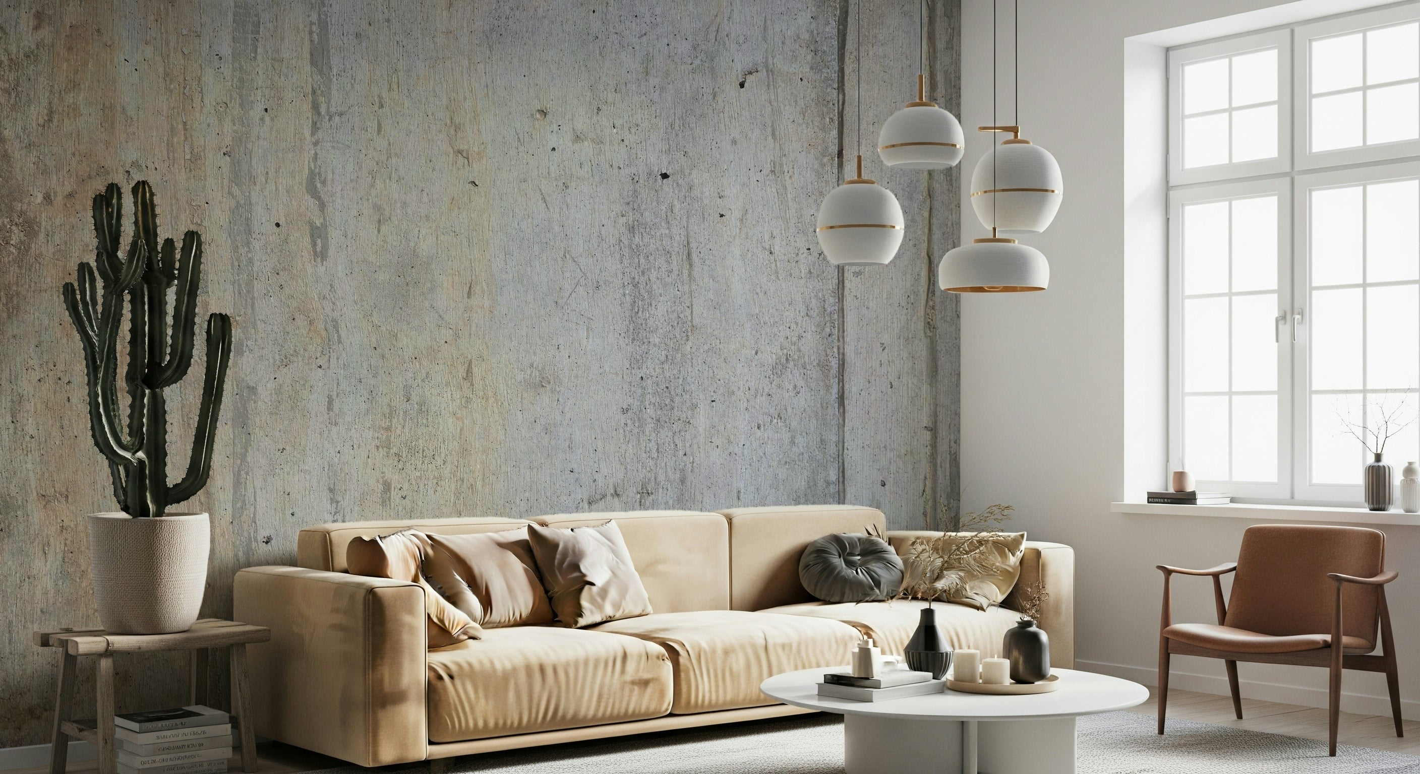 The mural extends across the entire wall, creating a strong, urban backdrop.

