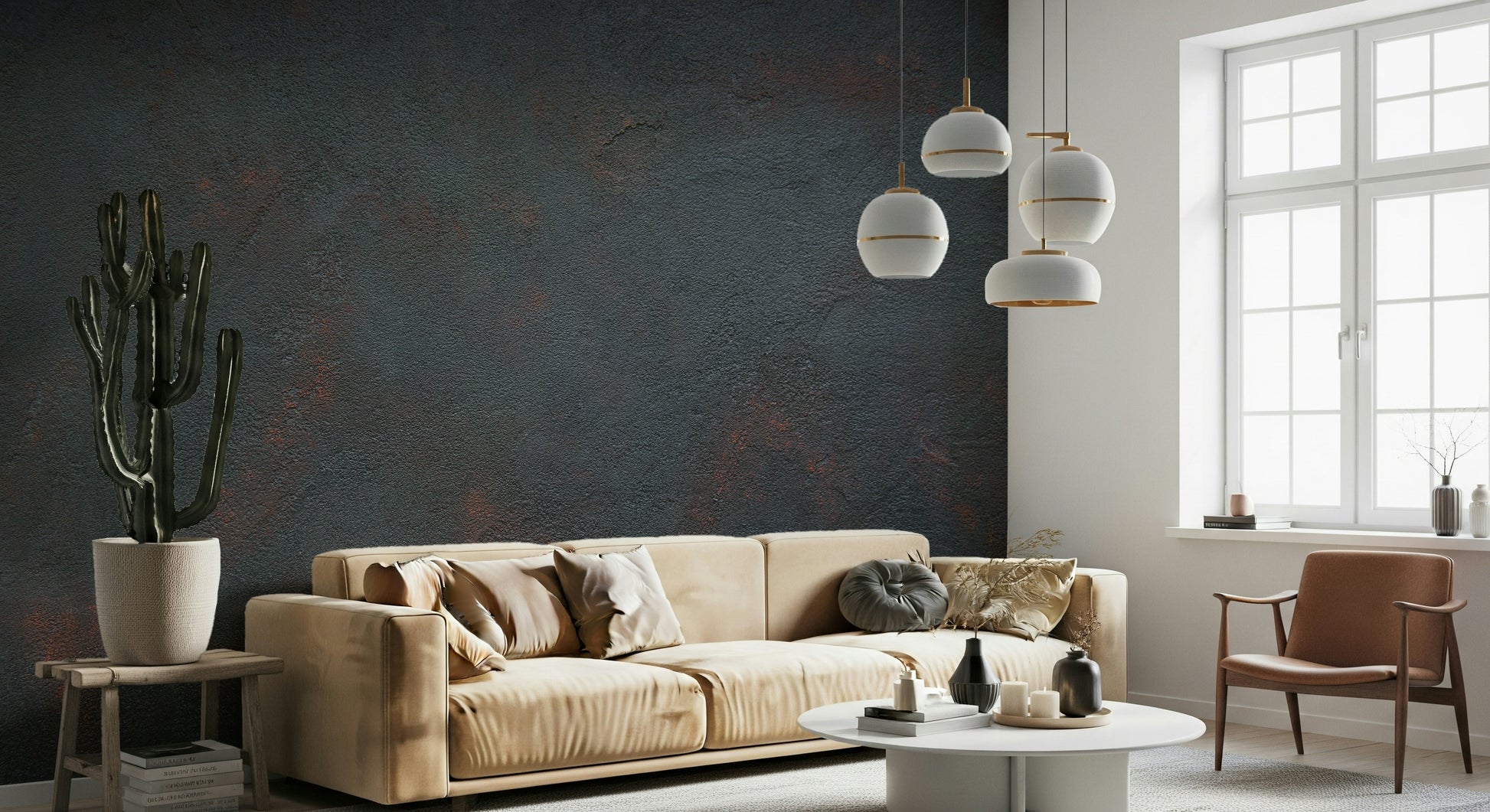 The colors are a mix of deep reds, vibrant oranges, and dark blacks and grays.

