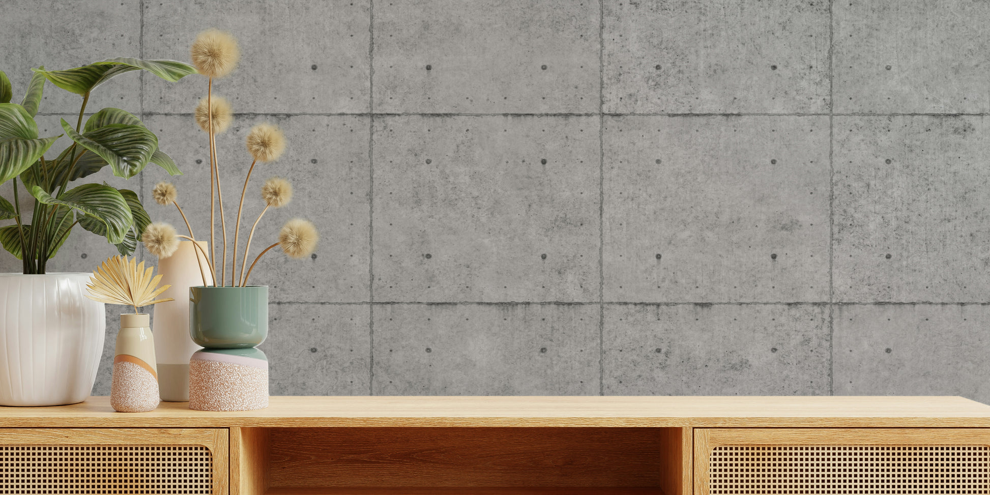 A close-up view shows the fine details of the concrete's grainy surface.

