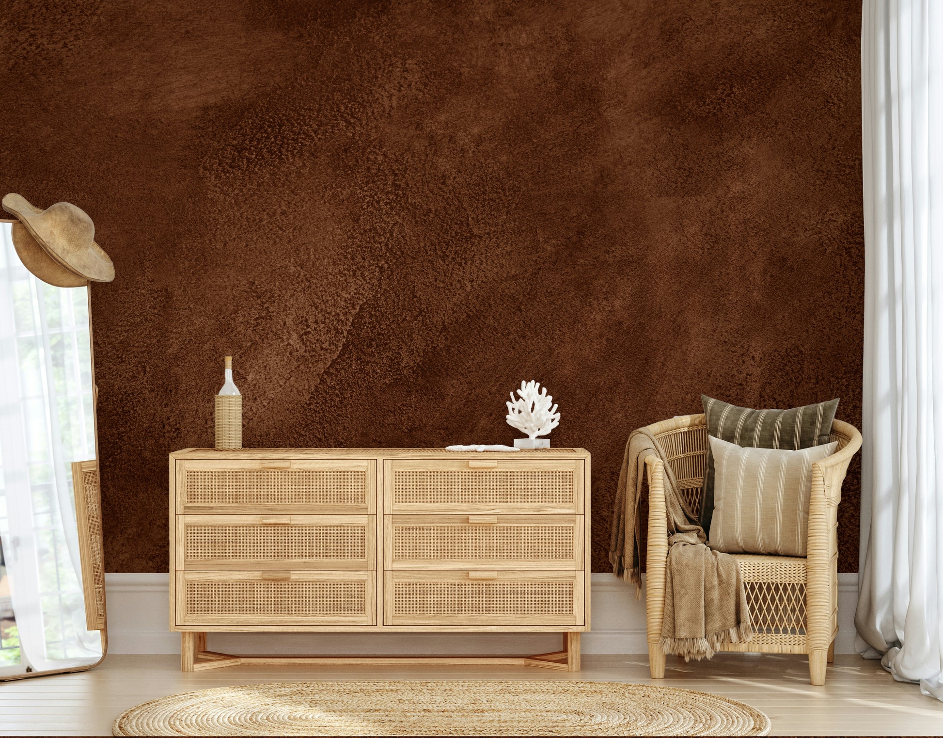 The texture looks like layers of paint or a very subtle stucco finish.

