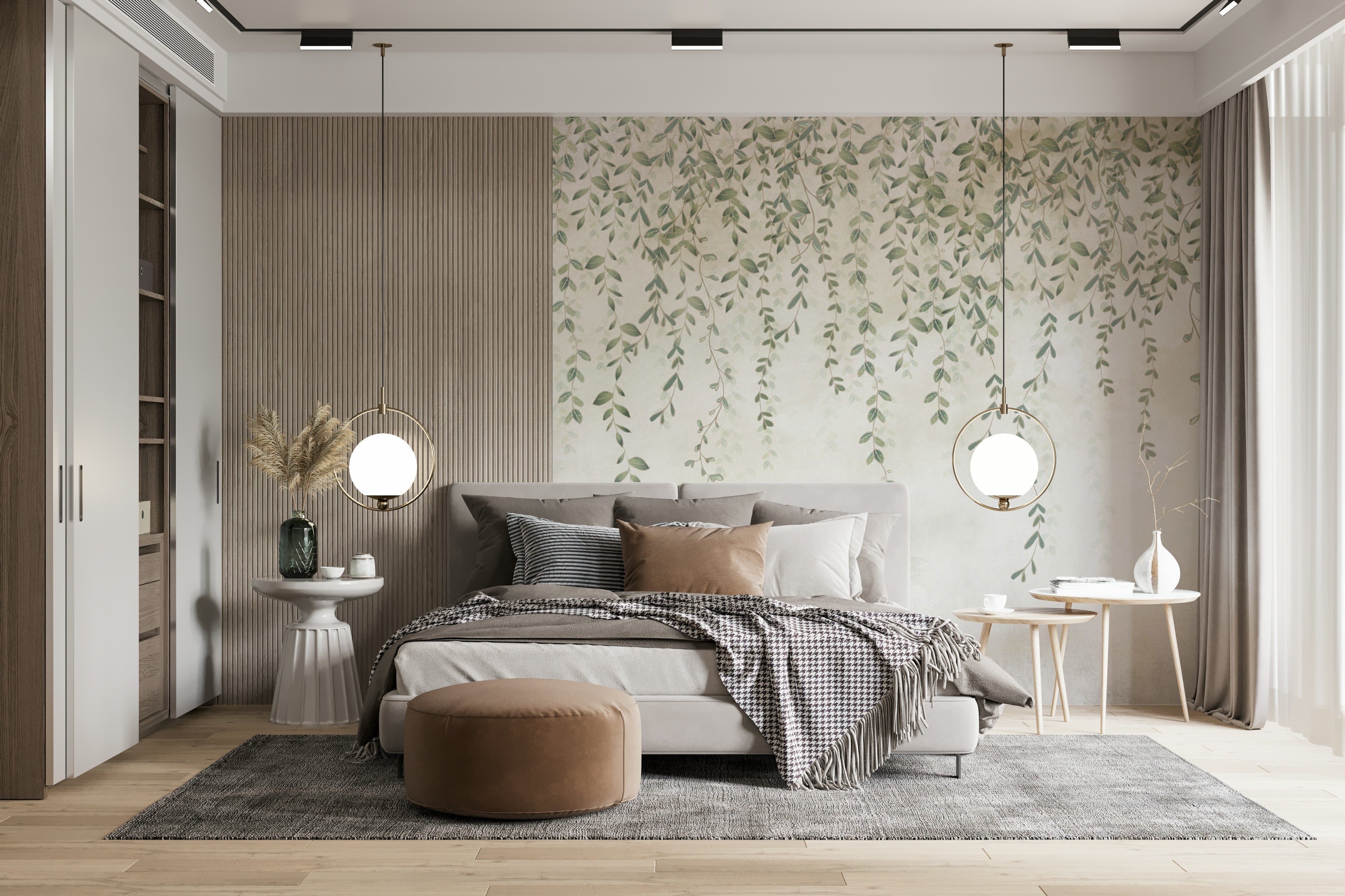 The design has a calming, harmonious effect on the space.

