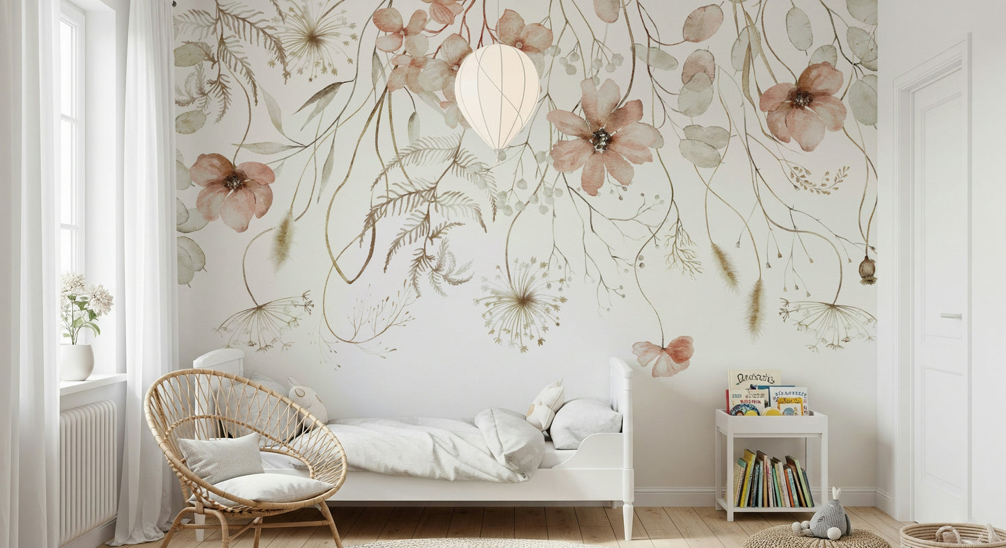 A large window to the side of the room lets in soft, natural light.

