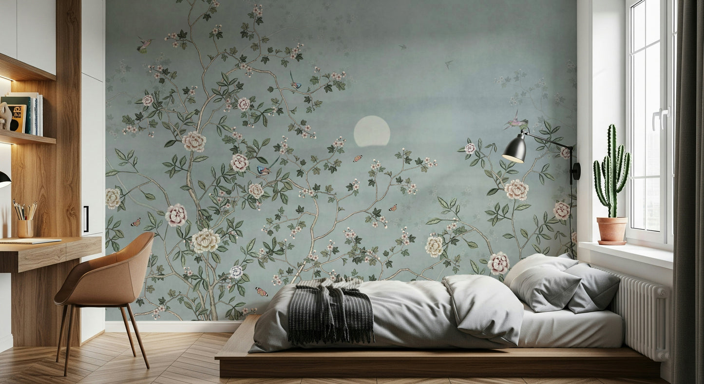 Lunar Bloom Symphony Wall Mural