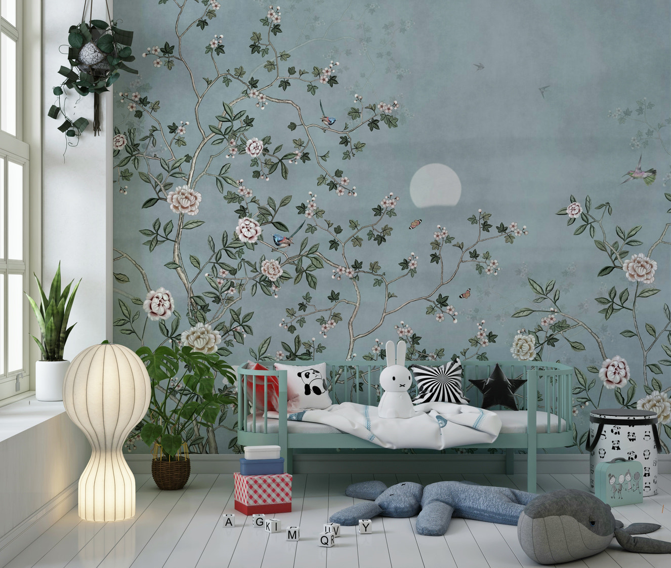 Lunar Bloom Symphony Wall Mural