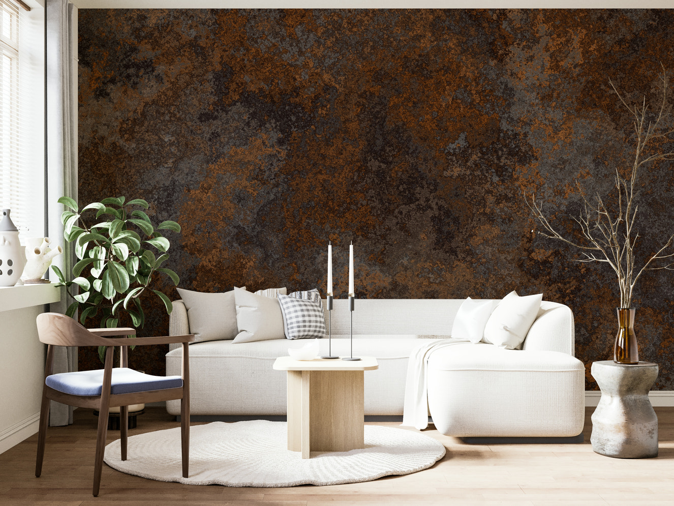 A wall mural of a textured surface.

