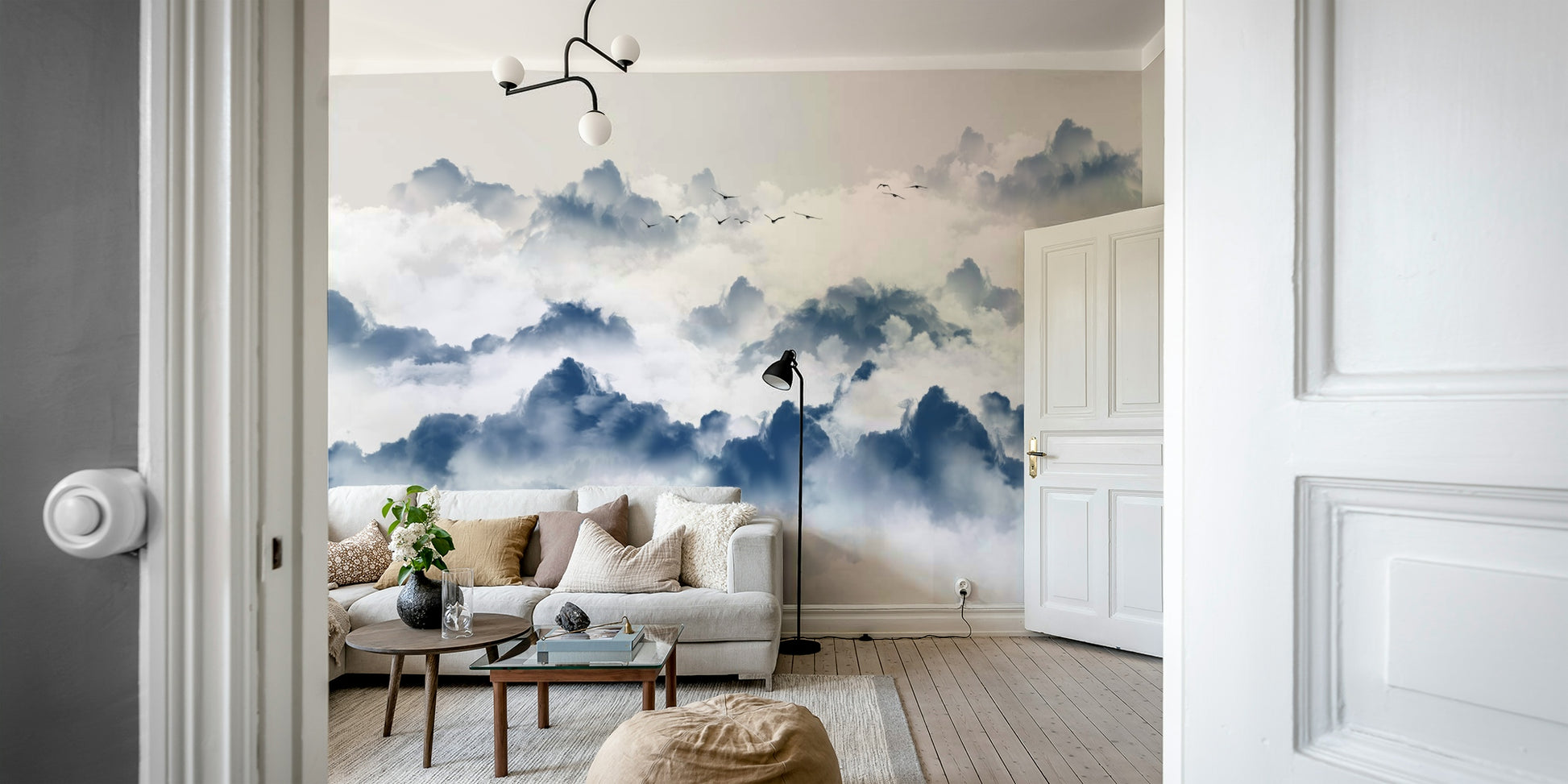 The colors are soft, muted tones of black and white.

