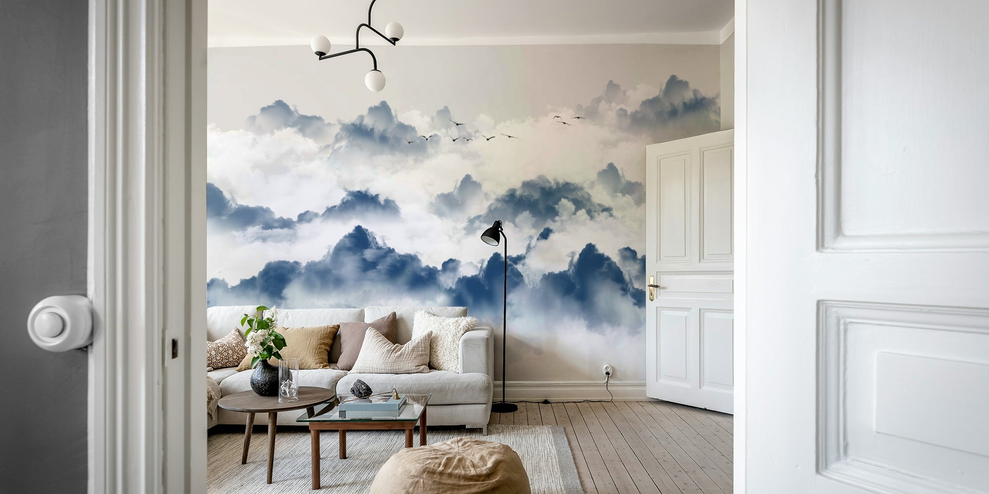 The colors are soft, muted tones of black and white.

