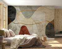 The image shows a repeating pattern of soft, geometric shapes.

