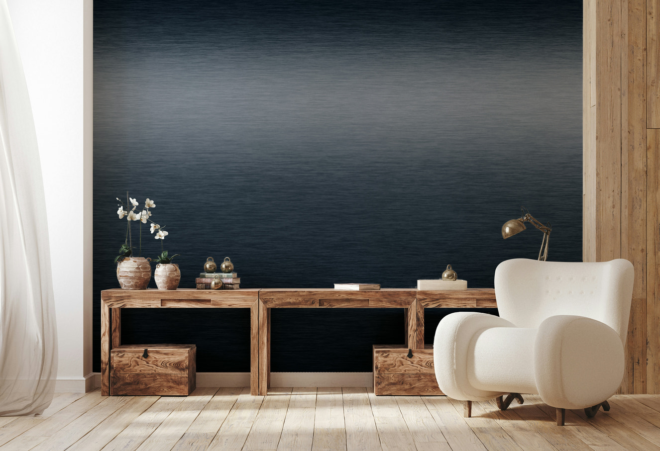 A wall mural of an abstract pattern.

