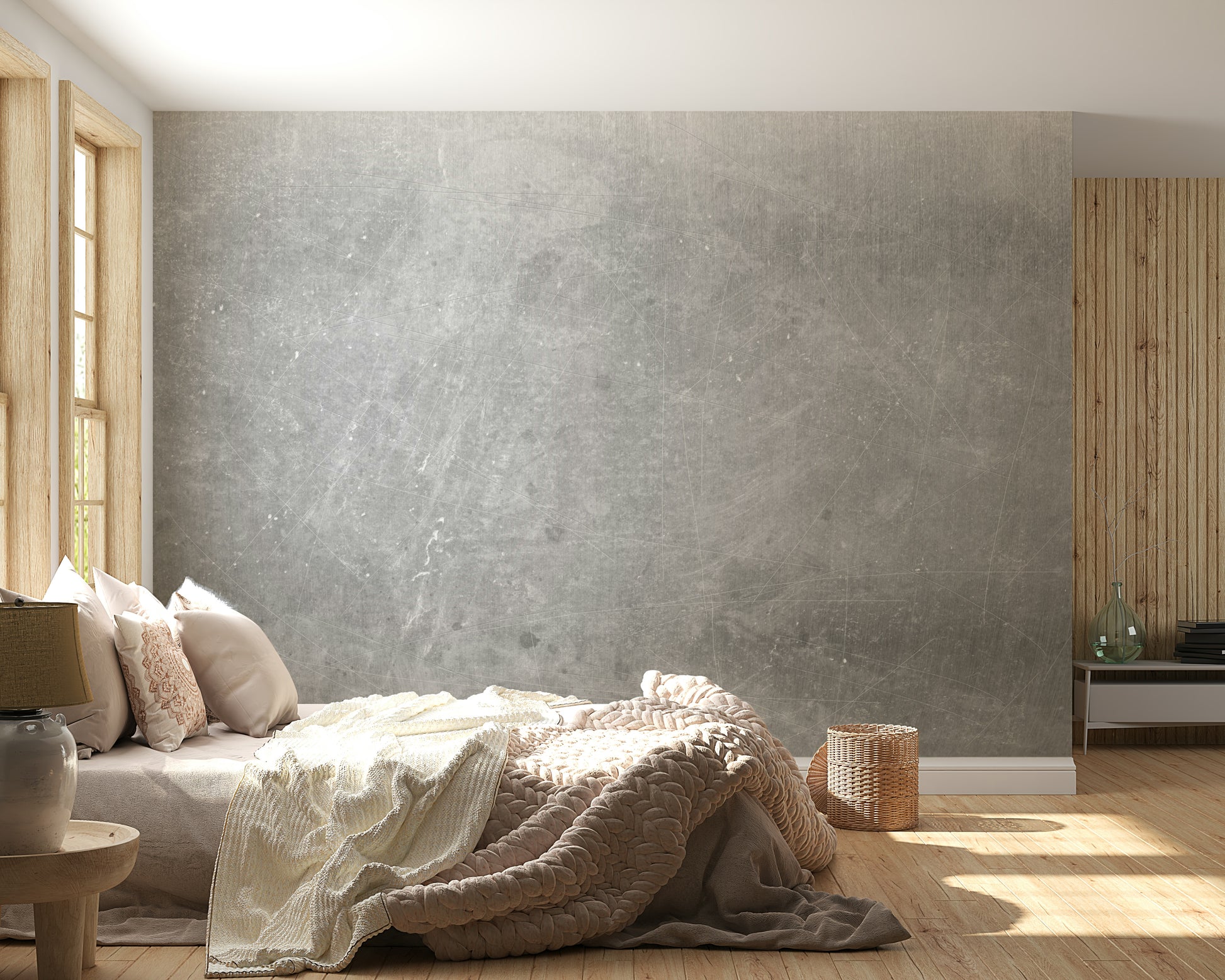 The composition is an abstract, linear pattern.

