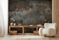 The colors are warm, earthy tones of beige, brown, and gray.

