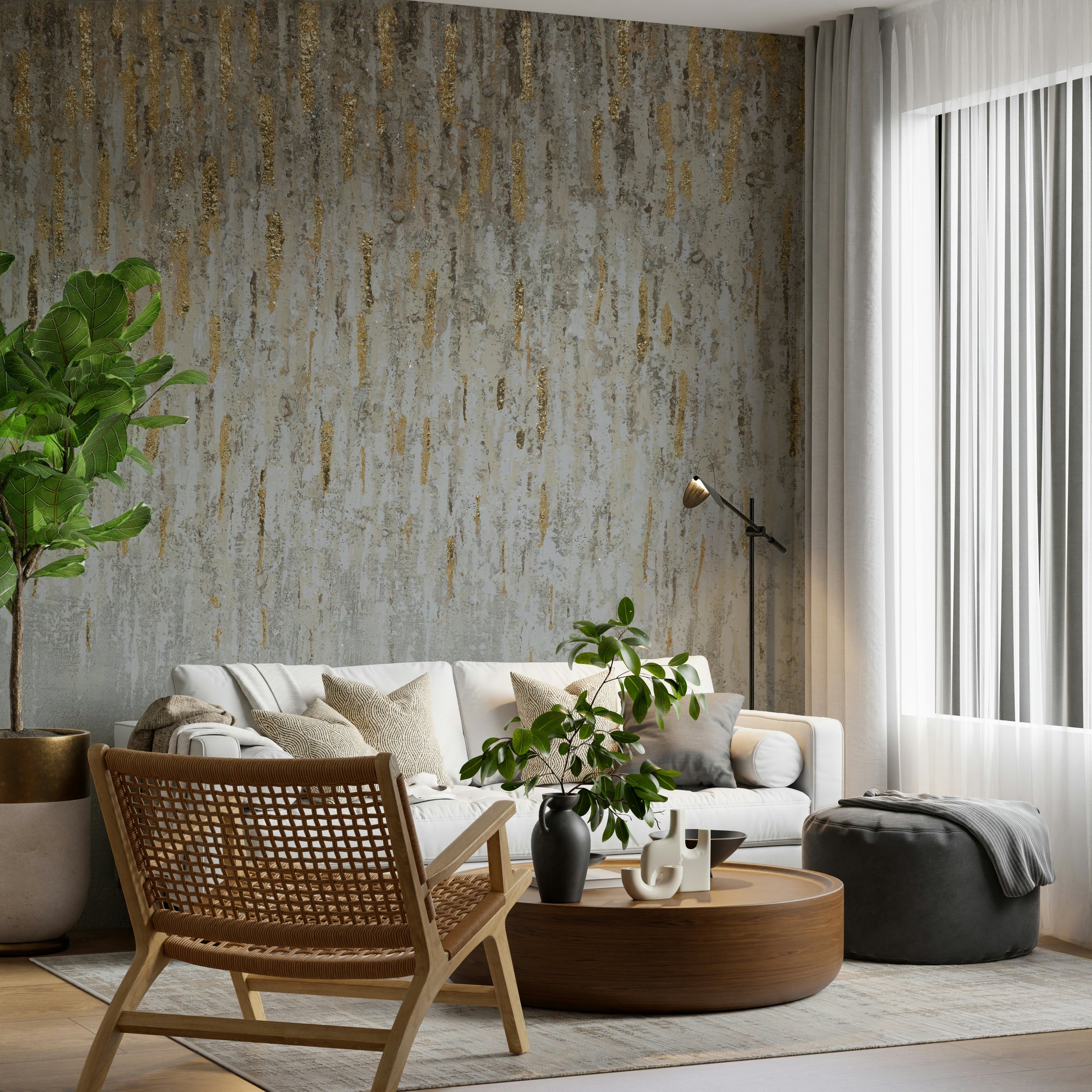 The abstract shapes are a central focus of the image.

