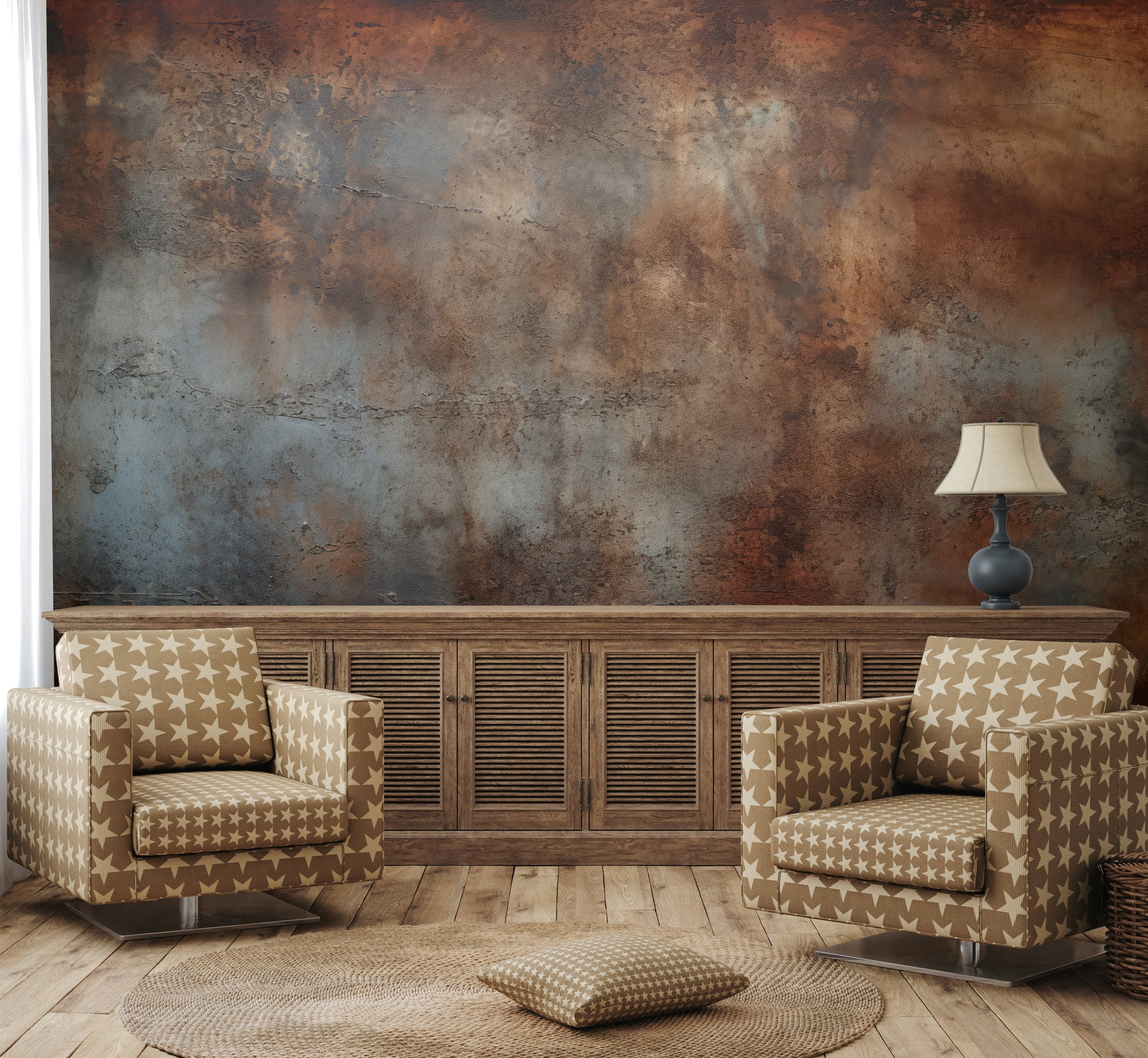 A wall mural of a textured surface.

