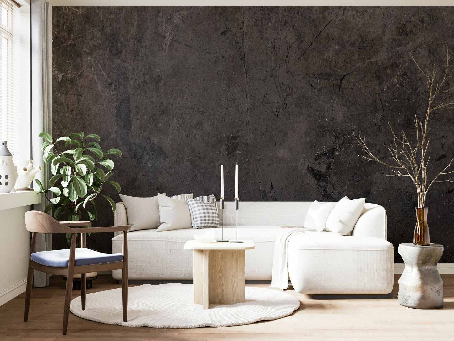 The composition is an abstract, linear pattern.

