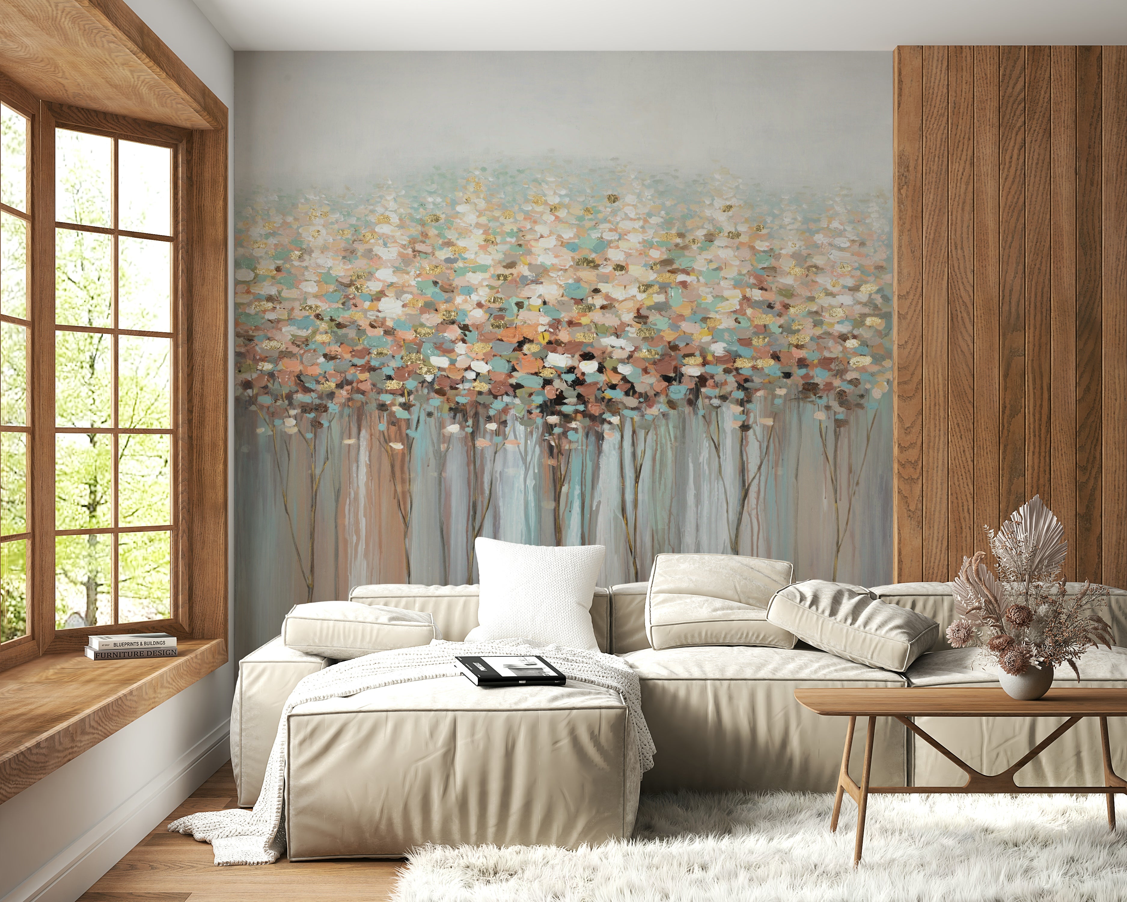 The style is modern and artistic.

