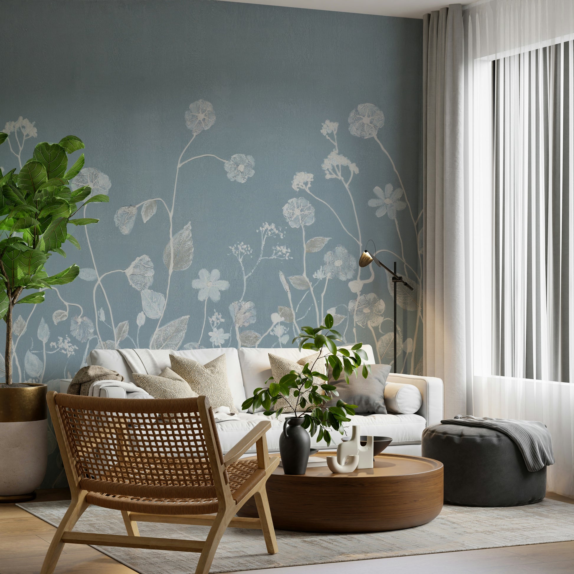The background is a muted, light blue color.

