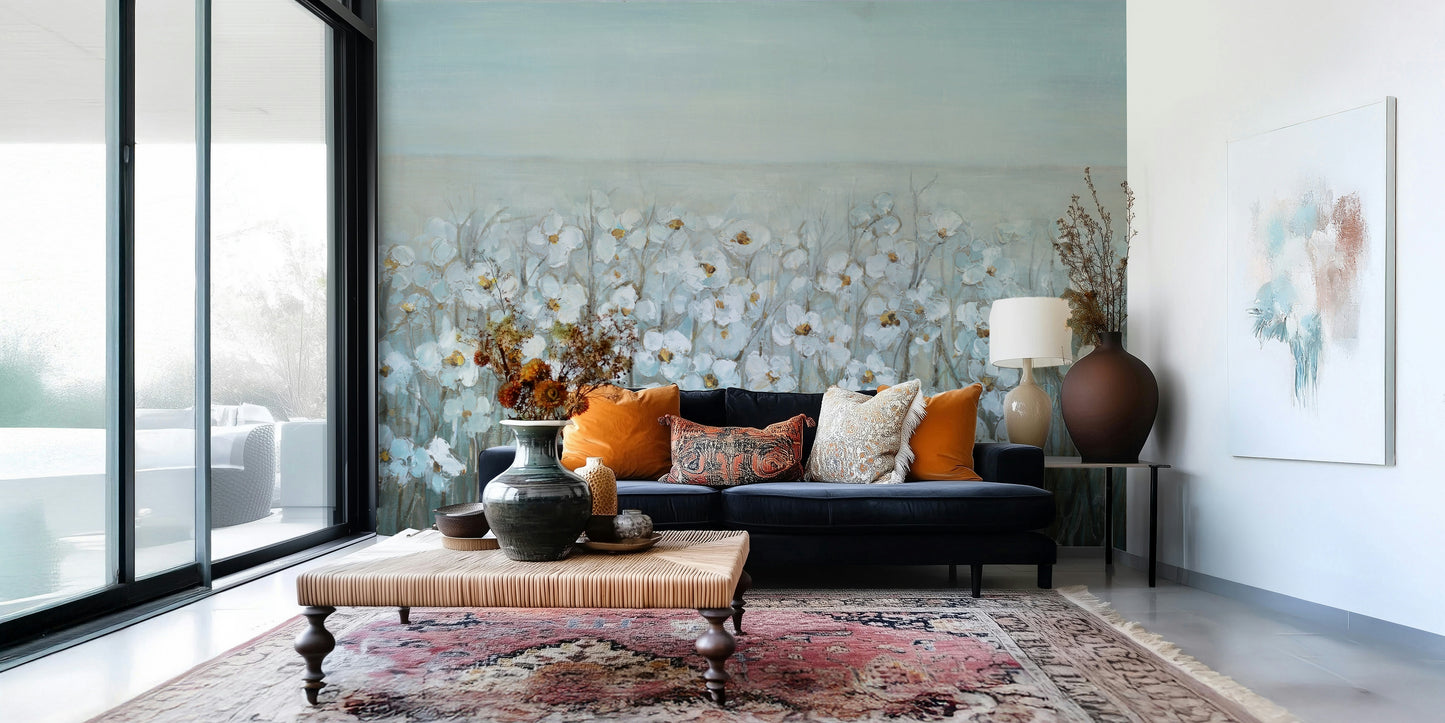 The mural gives a feeling of being in nature.

