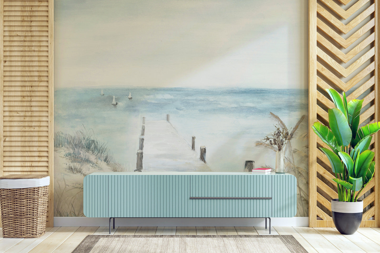 The image captures a peaceful coastal moment.


