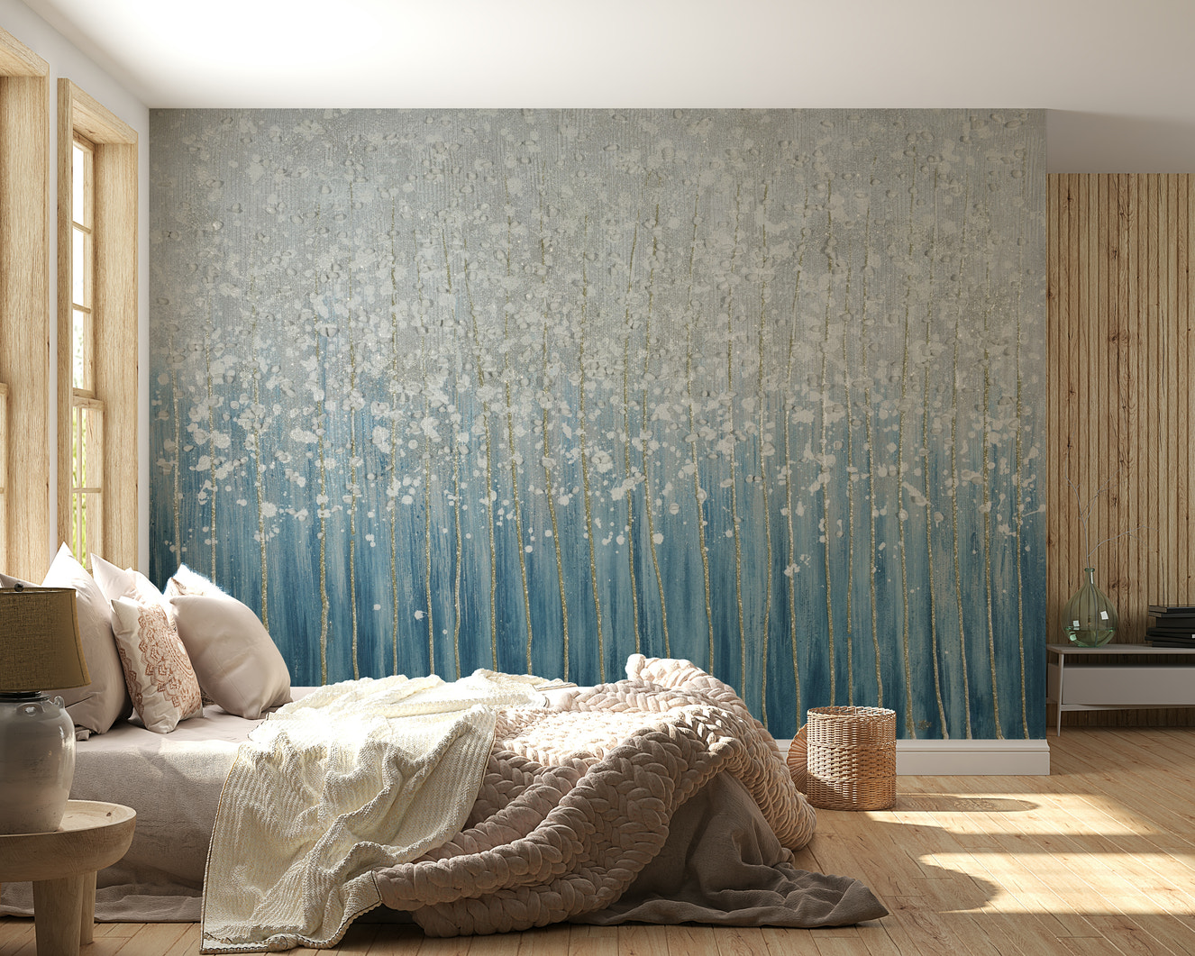 A wall mural of a textured surface.

