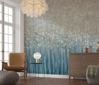 The colors are soft, muted tones of blue and silver.

