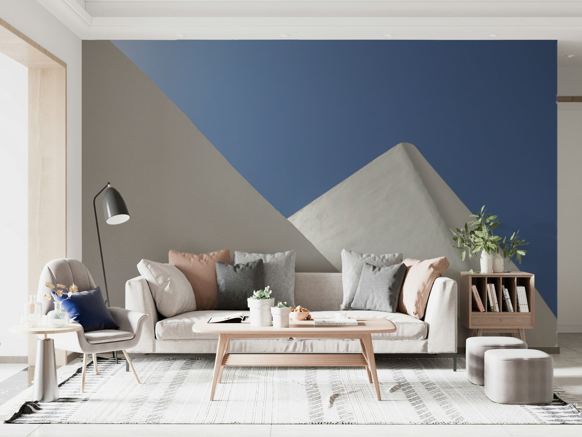 The shapes are the central focus of the image.

