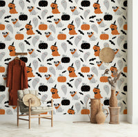 Halloween dog parade wallpaper design