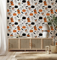 Cute dog Halloween wallpaper design