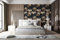 Hand-painted skull wallpaper