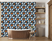 Spooky Halloween ghost and pumpkin wallpaper