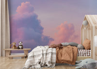 Romantic evening sky wallpaper with pink hues.