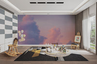 Pastel pink and purple skies wallpaper for aesthetic decor.