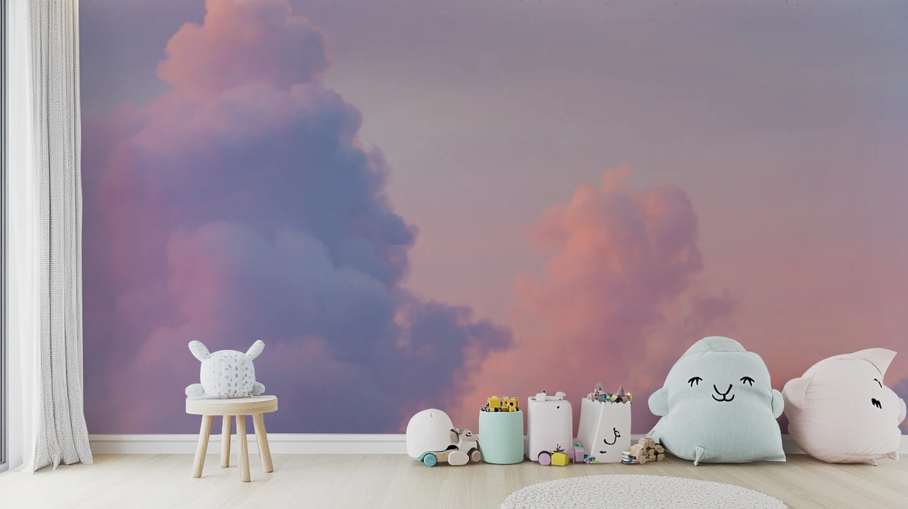 Lavender and rose tinted sky wallpaper.