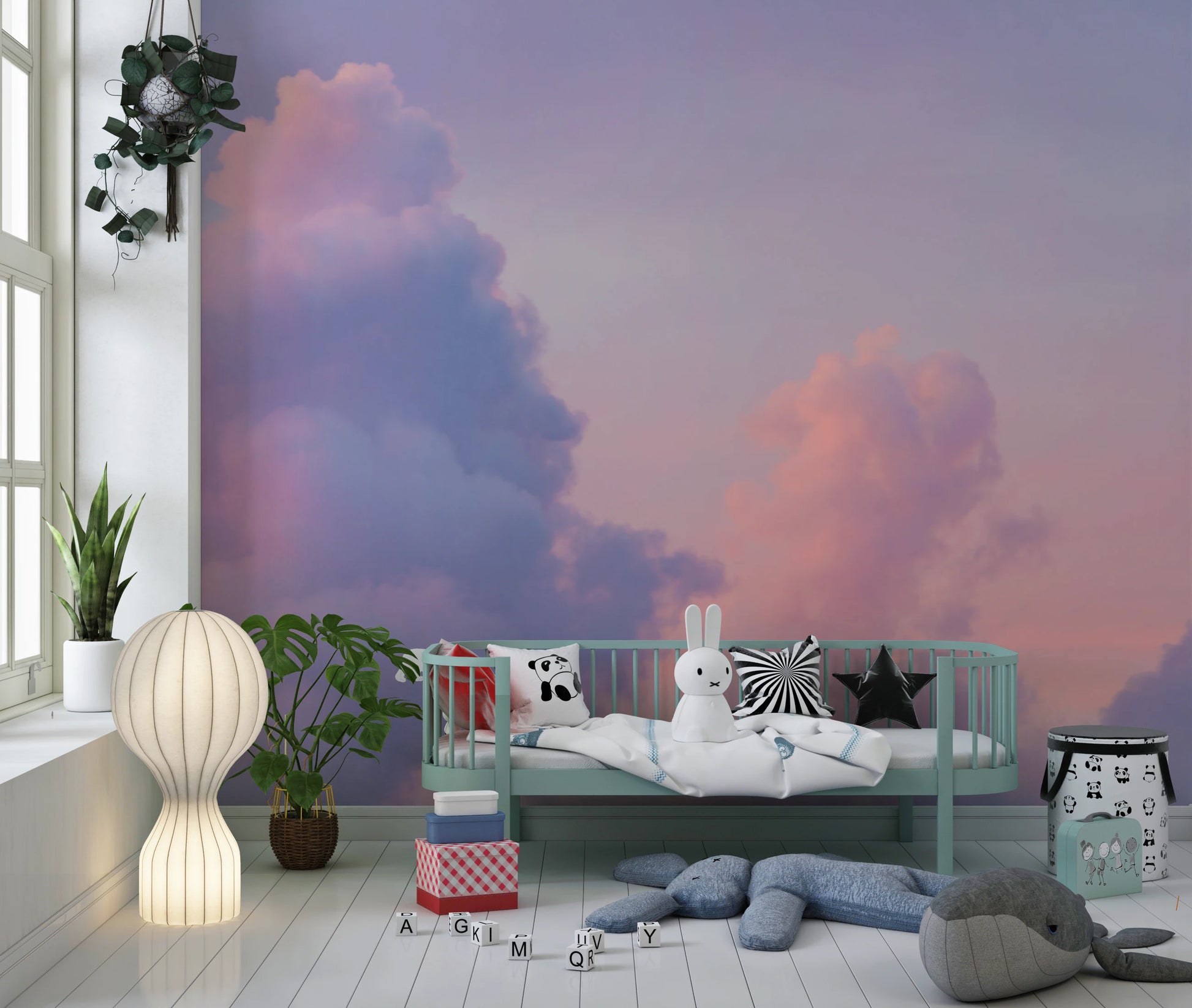 Dreamy sky background wallpaper in soft pastel shades.