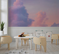 Cotton candy skyline wallpaper with natural lighting look.