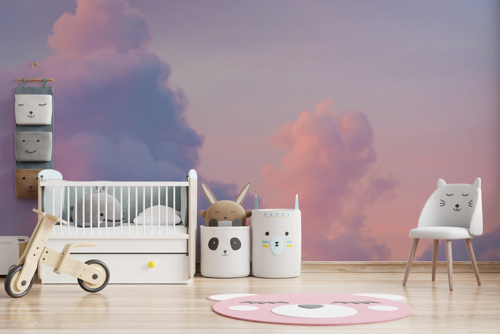 Calming violet sky background wallpaper.